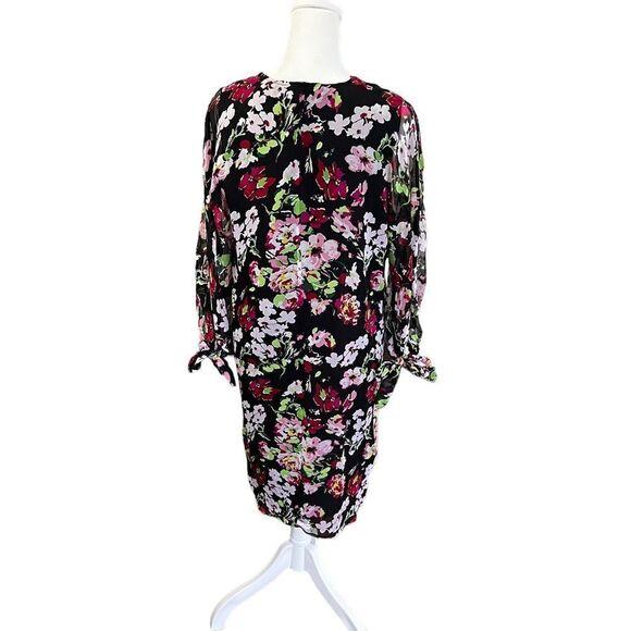 Equipment Natasha 100% Silk Floral Oversized Long Sleeve Knee Length Dress - Picture 8 of 13